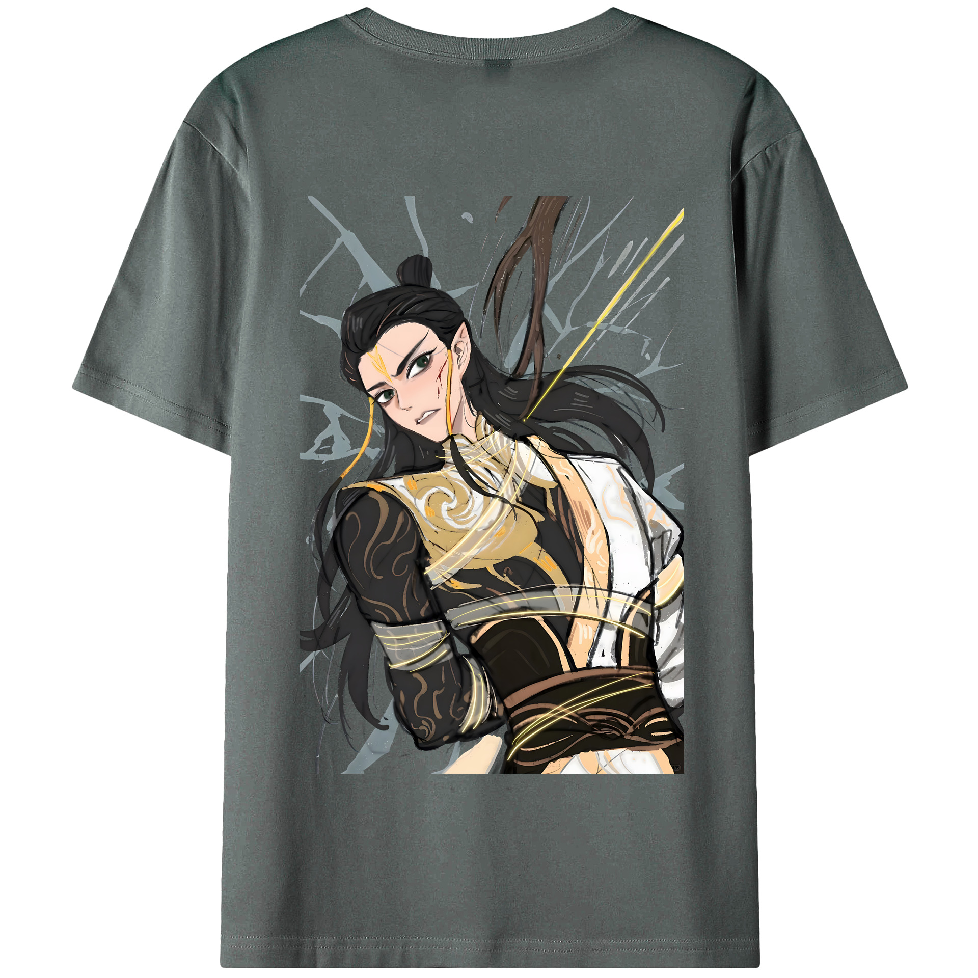 （画像用） Ne Zha 2 ナタ 魔童の大暴れ 綿100％半袖Tシャツ（背面プリント）